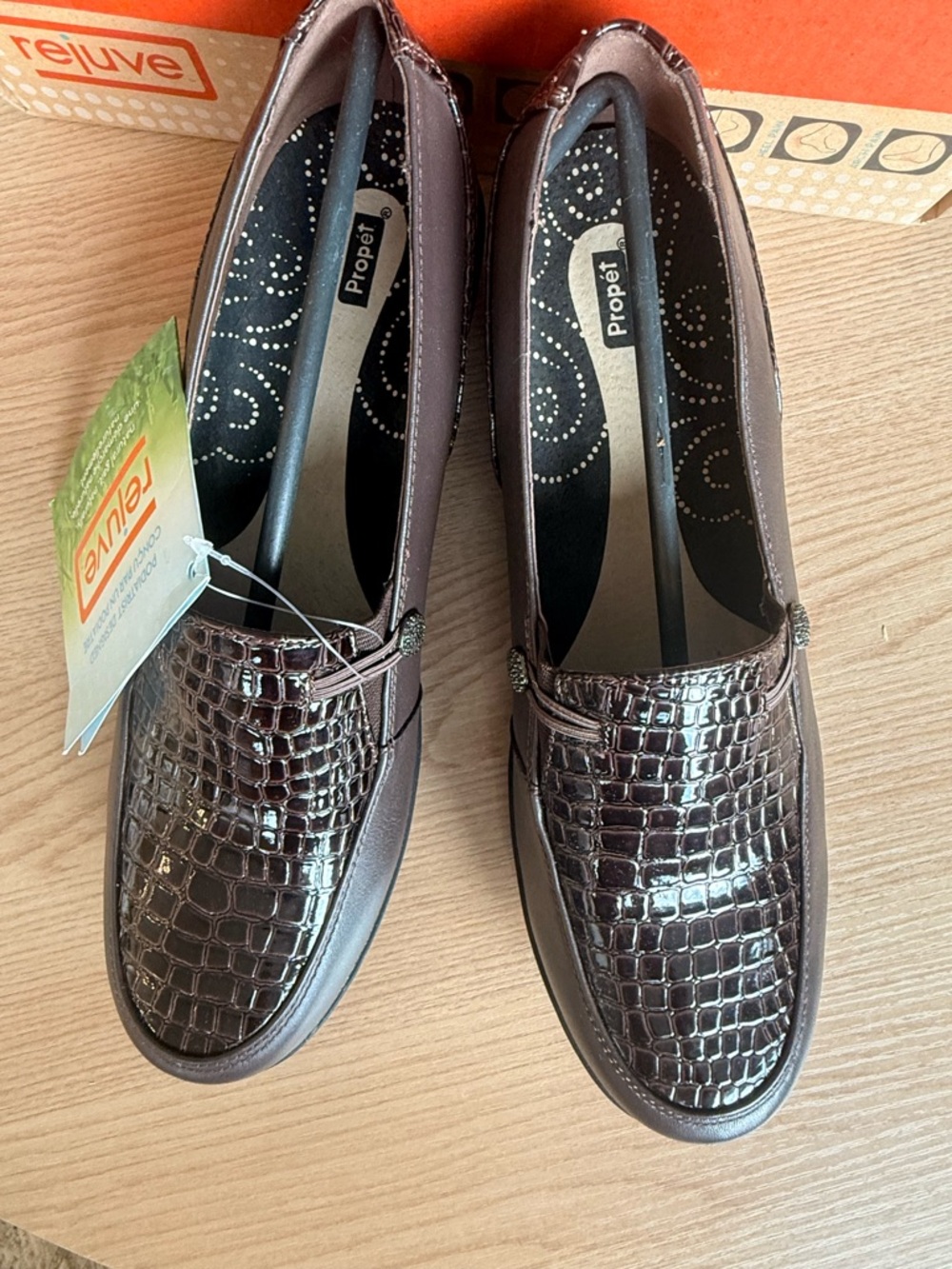 Rejuve Briana Comfort Loafers Size 11 Brown Croco W0806 NWT
